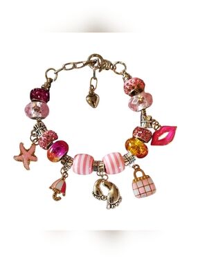 Mother's Day Charm Bracelet Hand Made Glass Beads